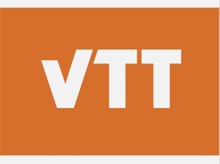 Orange background, VTT in white font