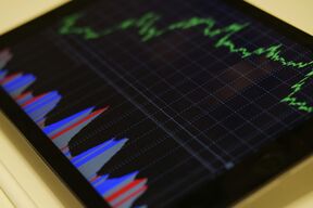  financial chart displayed on a tablet