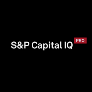 SP Capital IQ, white font on black background, Pro written as a subscript in a red box