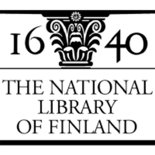Image of pillar in middle with the year written so that 16 resides left of the pillar and 40 right of the pillar. Below reads The National Library of Finland