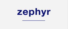 zephyr in dark blue font underlined