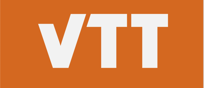 Orange background, VTT in white font